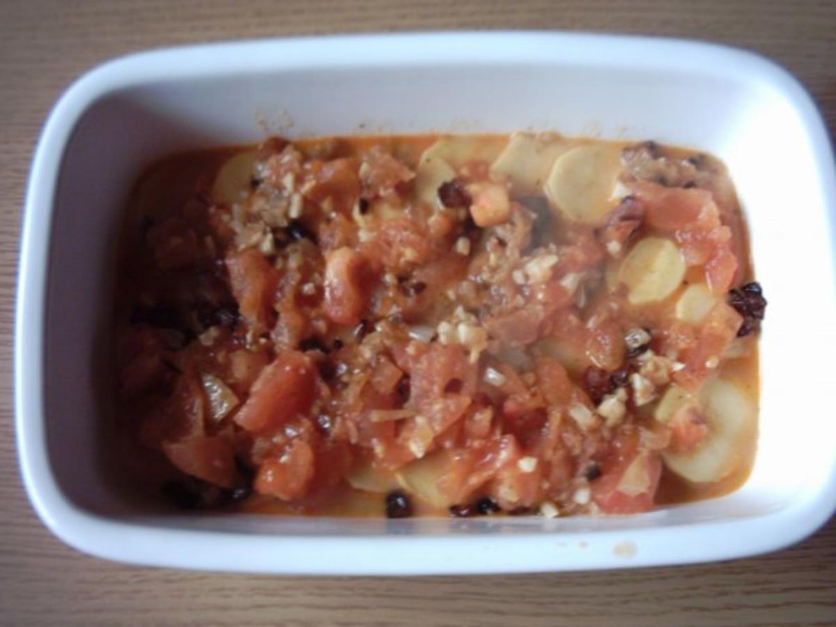 Zucchini - Tomaten - Auflauf auf Kartoffelschuppen - Rezept - Bild Nr. 6