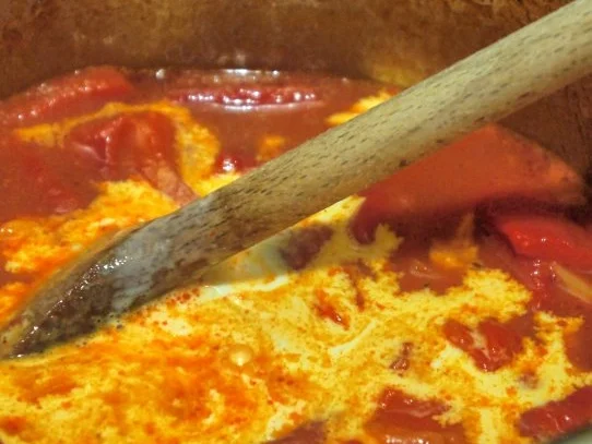 Rezept: Tagliatelle, gerösteter Paprika-Rahm, scharfe Garnelen Bild Nr. 12 Tagliatelle, gerösteter Paprika-Rahm, scharfe Garnelen - Rezept - Bild Nr. 12