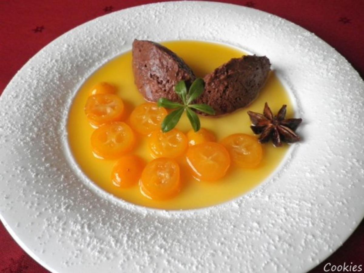 Gewürz - Schoko - Mousse mit Kumquats - Kompott ... - Rezept von Cookies