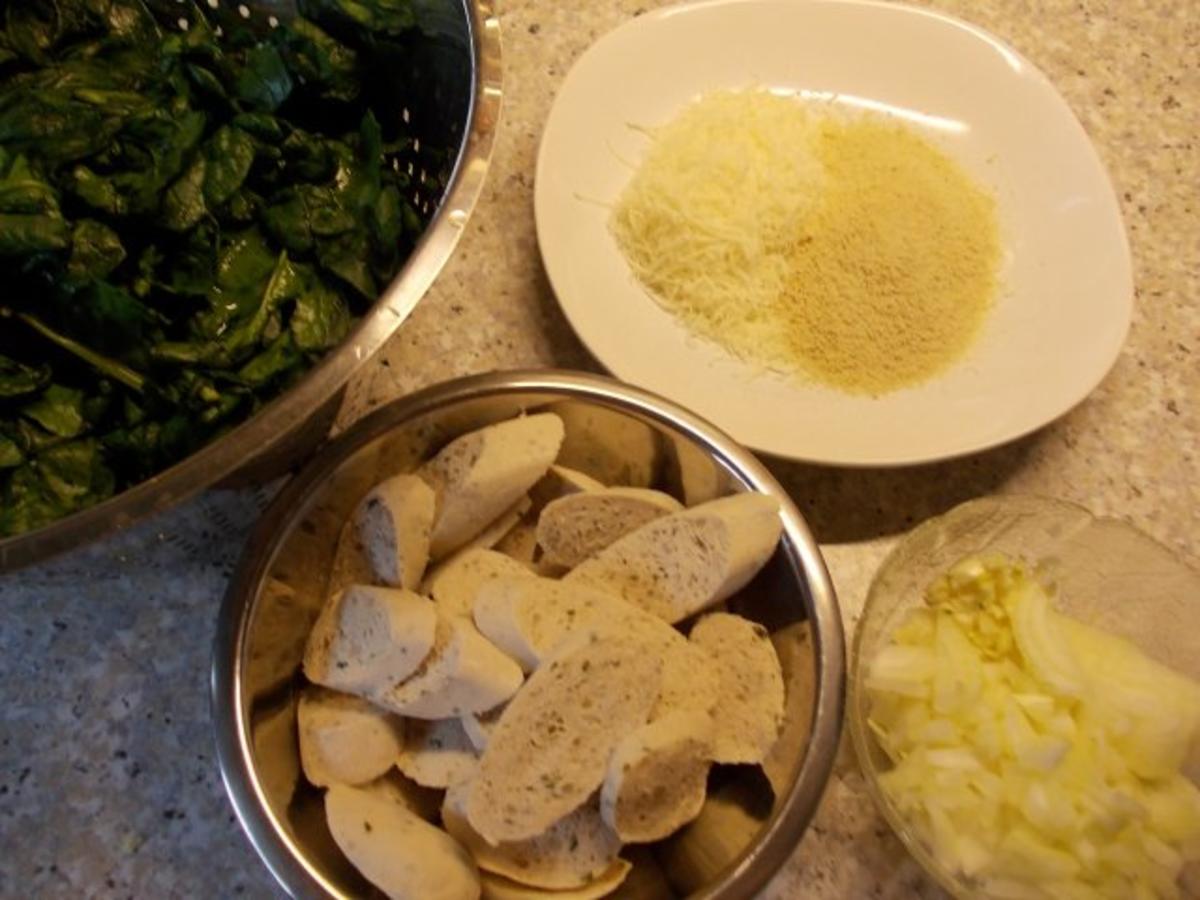 Spinat mit knusprigen Weißwurstscheiben und Kartoffelstampf - Rezept - Bild Nr. 3
