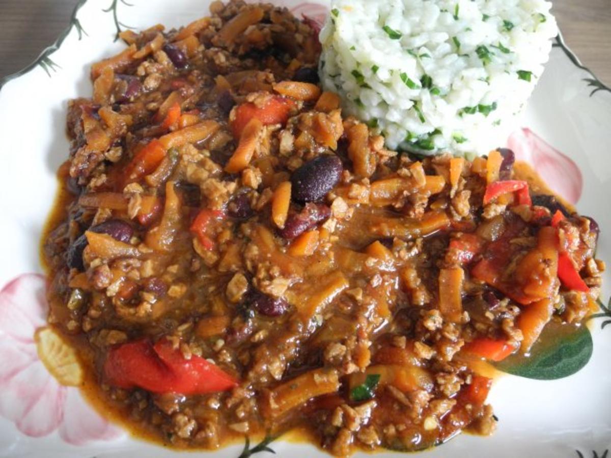 Vegan : Chilli con carne .... mal so ... dazu Reis und Salat - Rezept - Bild Nr. 16