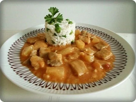 Schweinefleisch mit Ananas  und feinem Reistürmchen dazu - Rezept - Bild Nr. 3