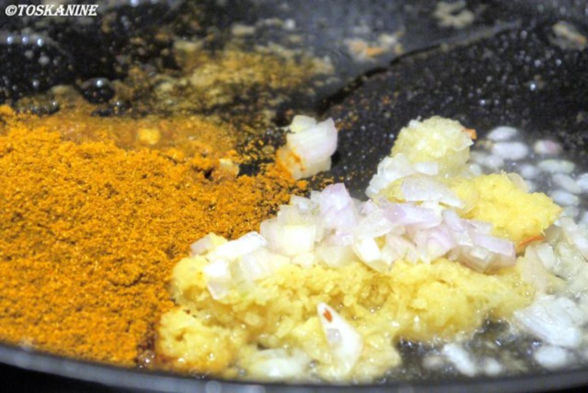 Curry mit Hähnchen, Blumenkohl und Zuckerschoten - Rezept - Bild Nr. 8