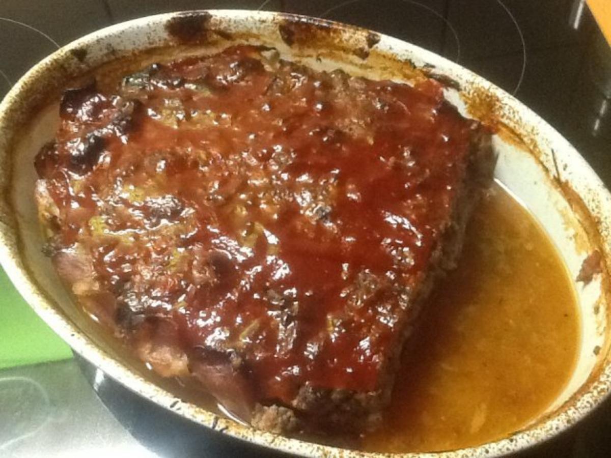 Bilder für Hackbraten im Baconmantel - Rezept