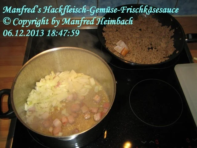 Sauce – Manfred’s Hackfleisch-Gemüse-Frischkäsesauce - Rezept - Bild Nr. 6