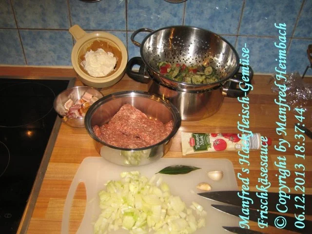 Sauce – Manfred’s Hackfleisch-Gemüse-Frischkäsesauce - Rezept - Bild Nr. 8
