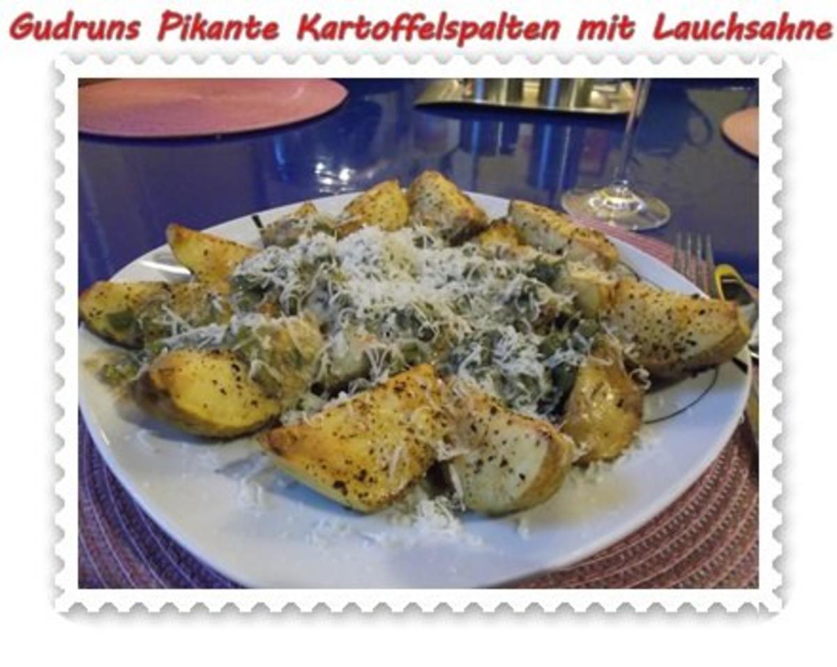 Bilder für Kartoffeln: Pikante Kartoffelspalten mit Lauchsahne - Rezept