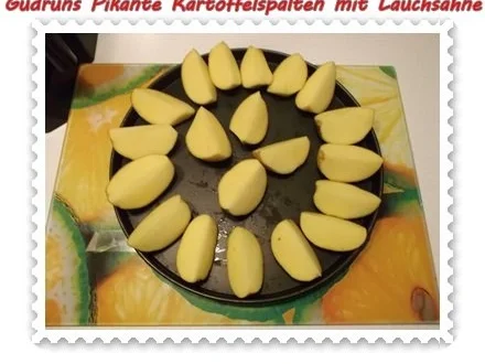 Rezept: Kartoffeln: Pikante Kartoffelspalten mit Lauchsahne Bild Nr. 3 Kartoffeln: Pikante Kartoffelspalten mit Lauchsahne - Rezept - Bild Nr. 3