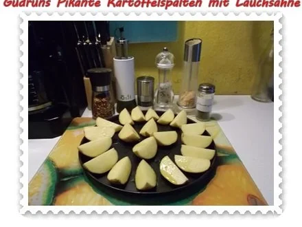 Rezept: Kartoffeln: Pikante Kartoffelspalten mit Lauchsahne Bild Nr. 4 Kartoffeln: Pikante Kartoffelspalten mit Lauchsahne - Rezept - Bild Nr. 4