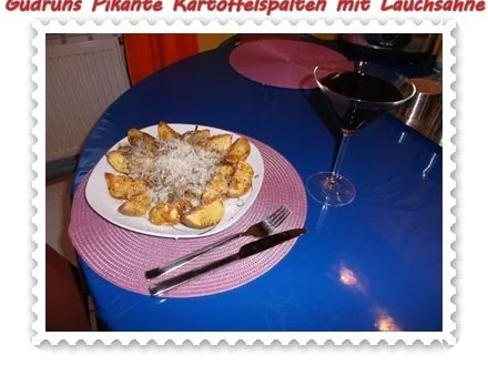 Rezept: Kartoffeln: Pikante Kartoffelspalten mit Lauchsahne Bild Nr. 12 Kartoffeln: Pikante Kartoffelspalten mit Lauchsahne - Rezept - Bild Nr. 12