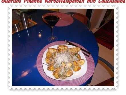 Rezept: Kartoffeln: Pikante Kartoffelspalten mit Lauchsahne Bild Nr. 13 Kartoffeln: Pikante Kartoffelspalten mit Lauchsahne - Rezept - Bild Nr. 13