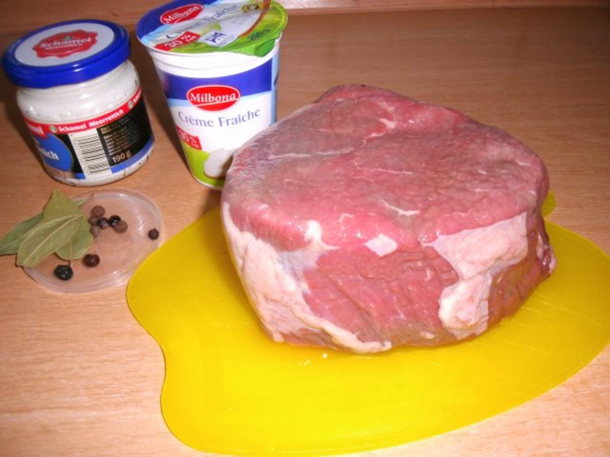Rinderbraten in 	Crème fraîche -Meerrettichsauce - Rezept - Bild Nr. 3
