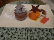 Orangen-Safran-Sorbet mit Soufflé-Glace von der Valrhona-Schokolade - Rezept