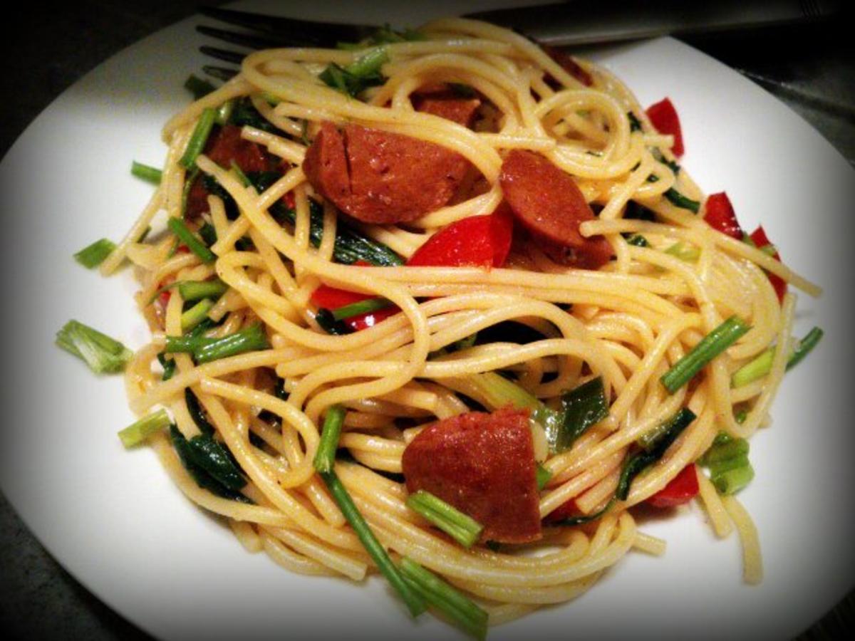 Spaghetti Rucola Pfanne - Rezept