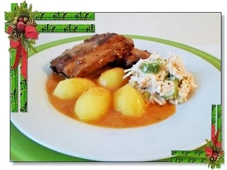 Zart geschmorte  Rippchen an feiner Sauce - Rezept