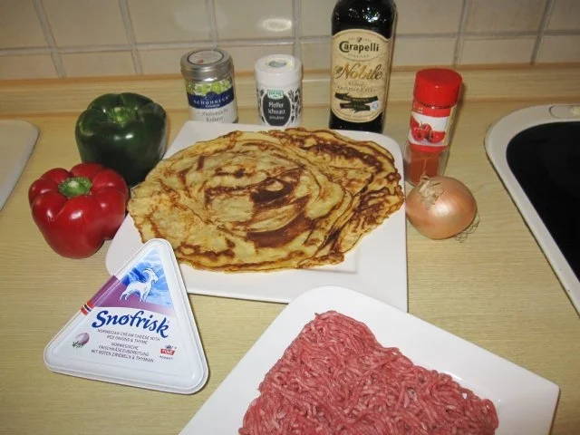 Pfannkuchen mit Hackfleisch-Ziegenkäse-Füllung - Rezept - Bild Nr. 2