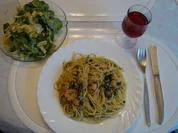 Knoblauch- Spaghetti mit Chili und Garnelen - Rezept