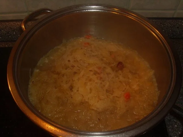 Bratwürste mit Schmorkraut und Kartoffel-Möhrenpüree - Rezept - Bild Nr. 5