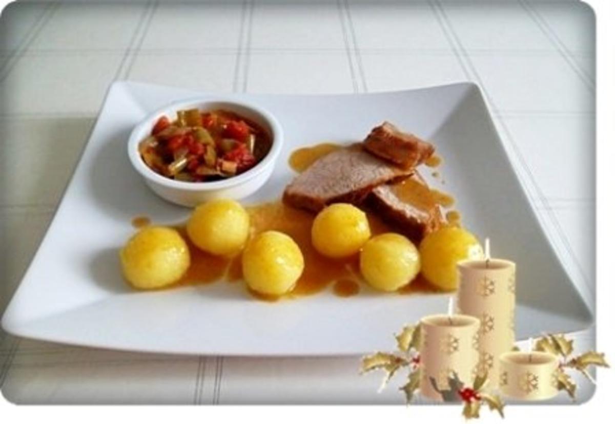 Saftiger Kalbsbraten mit Mini Gummiklößchen nach Art meiner Mutter ...