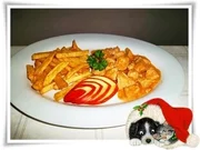 Deftiges Putengulasch natürlich mit selbstgemachten Pommes - Rezept