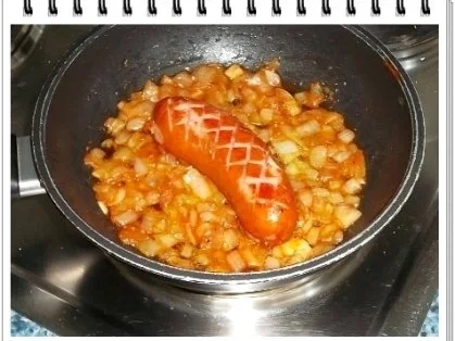 Bratwurst mit viel Zwiebel,  Sauerkraut und Salzkartoffeln - Rezept - Bild Nr. 5