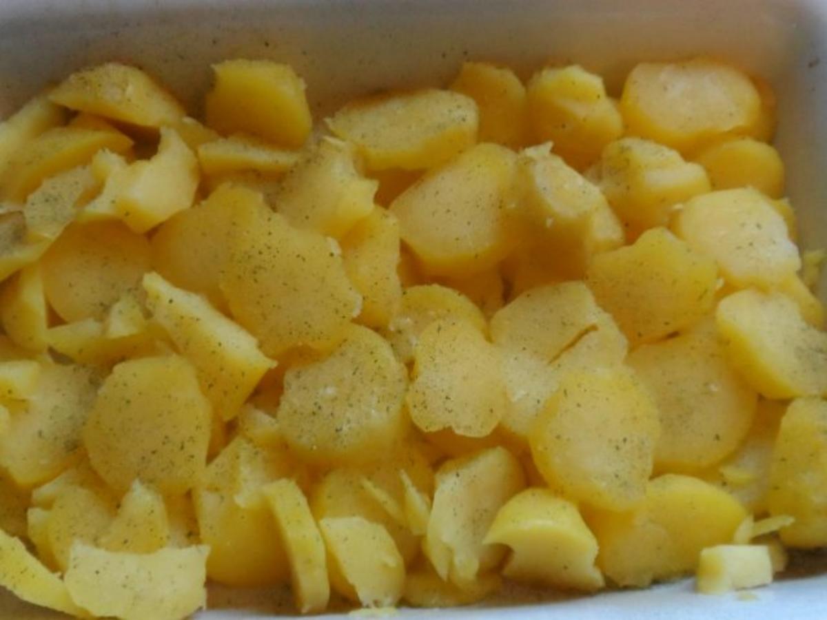 Aufläufe: Kartoffel-Zucchini-Auflauf mit Ei und Béchamel-Senf-Soße - Rezept - Bild Nr. 7
