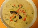 Kartoffel - Birnensuppe mit Sekt und Birnen - Gemüse Croûtons - Rezept