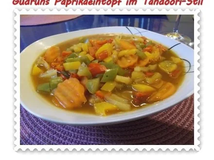Rezept: Eintopf: Paprikaeintopf im Tandooristil Eintopf: Paprikaeintopf im Tandooristil - Rezept