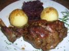 Keulen vom Wildhasen mit Rotkohl und Kartoffelknödel - Rezept - Bild Nr. 3