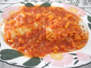 Vegan : Hartweizenspaghetti unter Karotten - Tomaten - Bolognese mit Veggi - Käse - Rezept