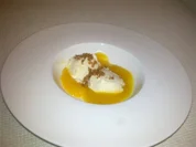 Fencheleis | Safranbirnenpüree | Mandarinengel| frittiertes Brot | Tahitivanille - Rezept