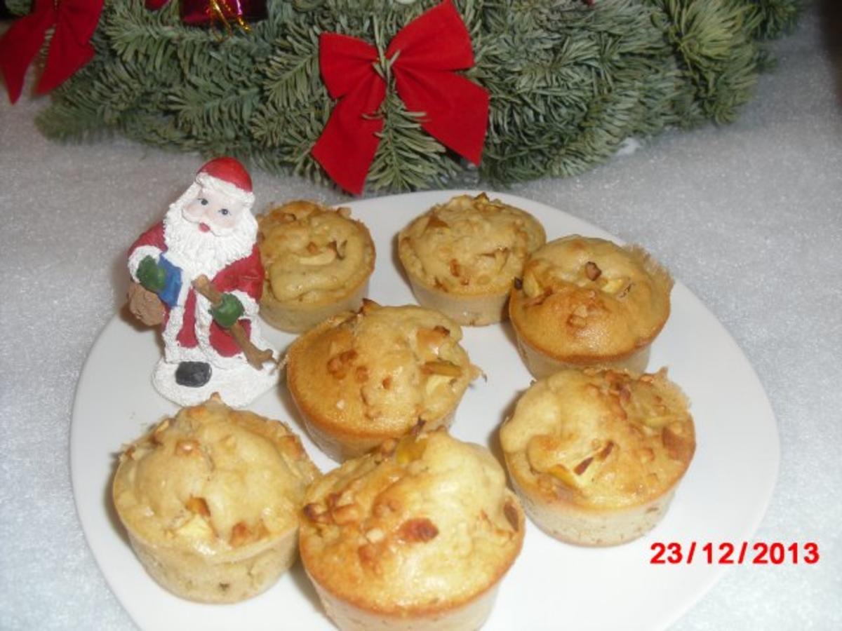 winterliche Muffin mit Bratapfelstücken - Rezept - Bild Nr. 2