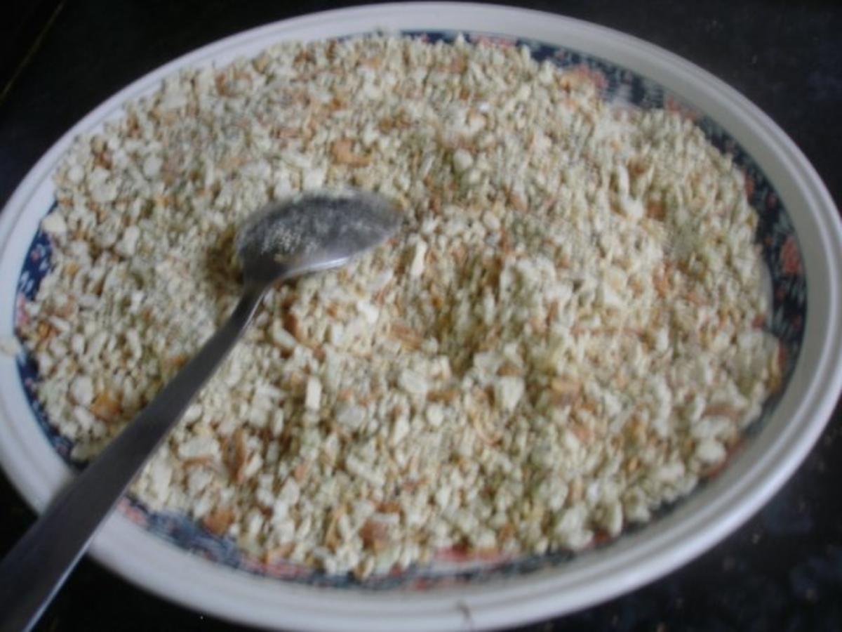 Hähnchennuggets mit Sellerie-Kartoffelstampf und Wok-Gemüse - Rezept - Bild Nr. 7
