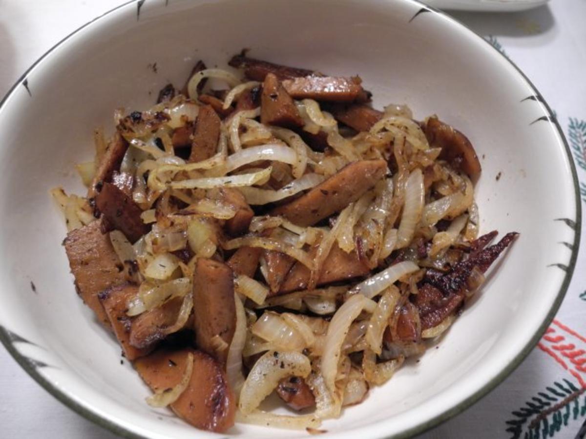 Bilder für Vegan : Seitan - Zwiebel - Gyros mit Karotten - Reis - Rezept