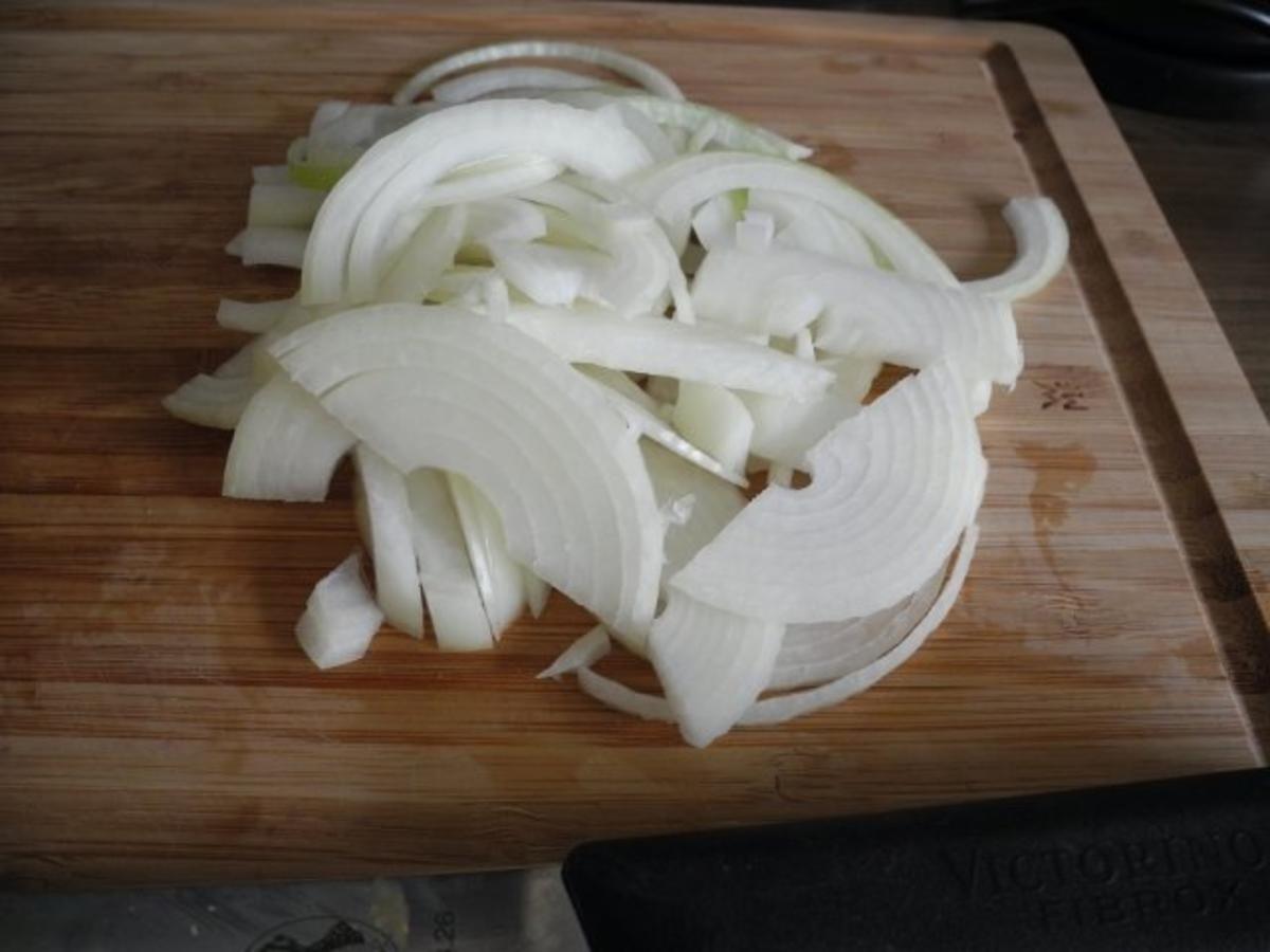 Vegan : Seitan - Zwiebel - Gyros mit Karotten - Reis - Rezept - Bild Nr. 4