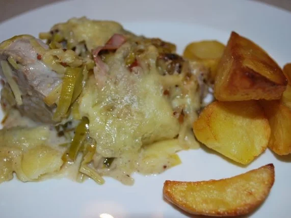 Gratiniertes Schweinefilet in Porree-Senf-Rahm - Rezept - Bild Nr. 5