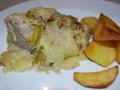 Gratiniertes Schweinefilet in Porree-Senf-Rahm - Rezept