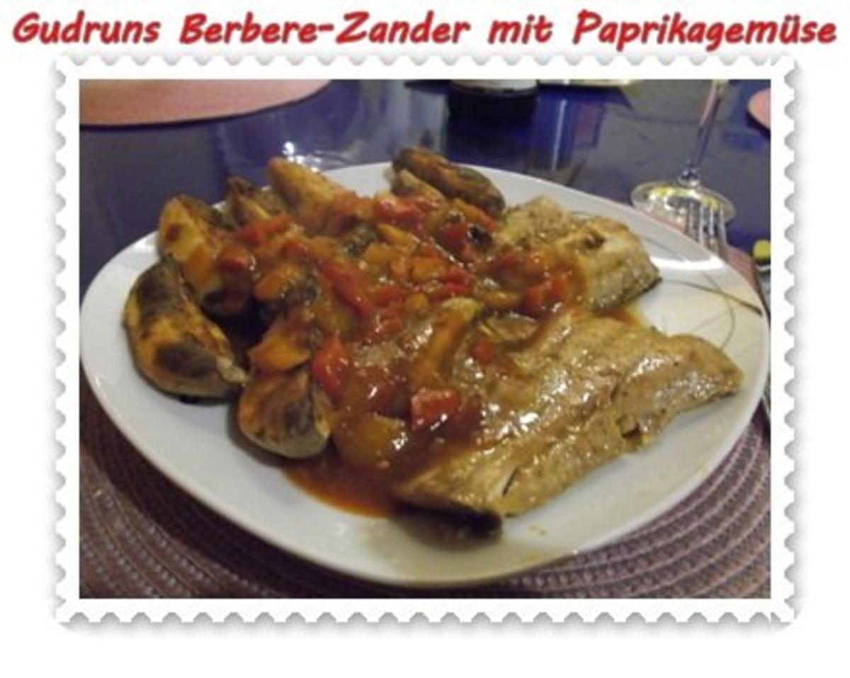 Fisch: Berbere-Zander mit Paprikagemüse und Kartoffelspalten - Rezept