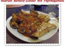 Fisch: Berbere-Zander mit Paprikagemüse und Kartoffelspalten - Rezept