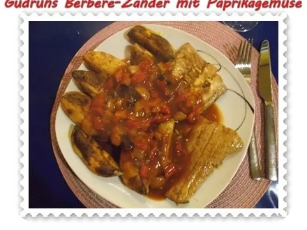 Fisch: Berbere-Zander mit Paprikagemüse und Kartoffelspalten - Rezept - Bild Nr. 16