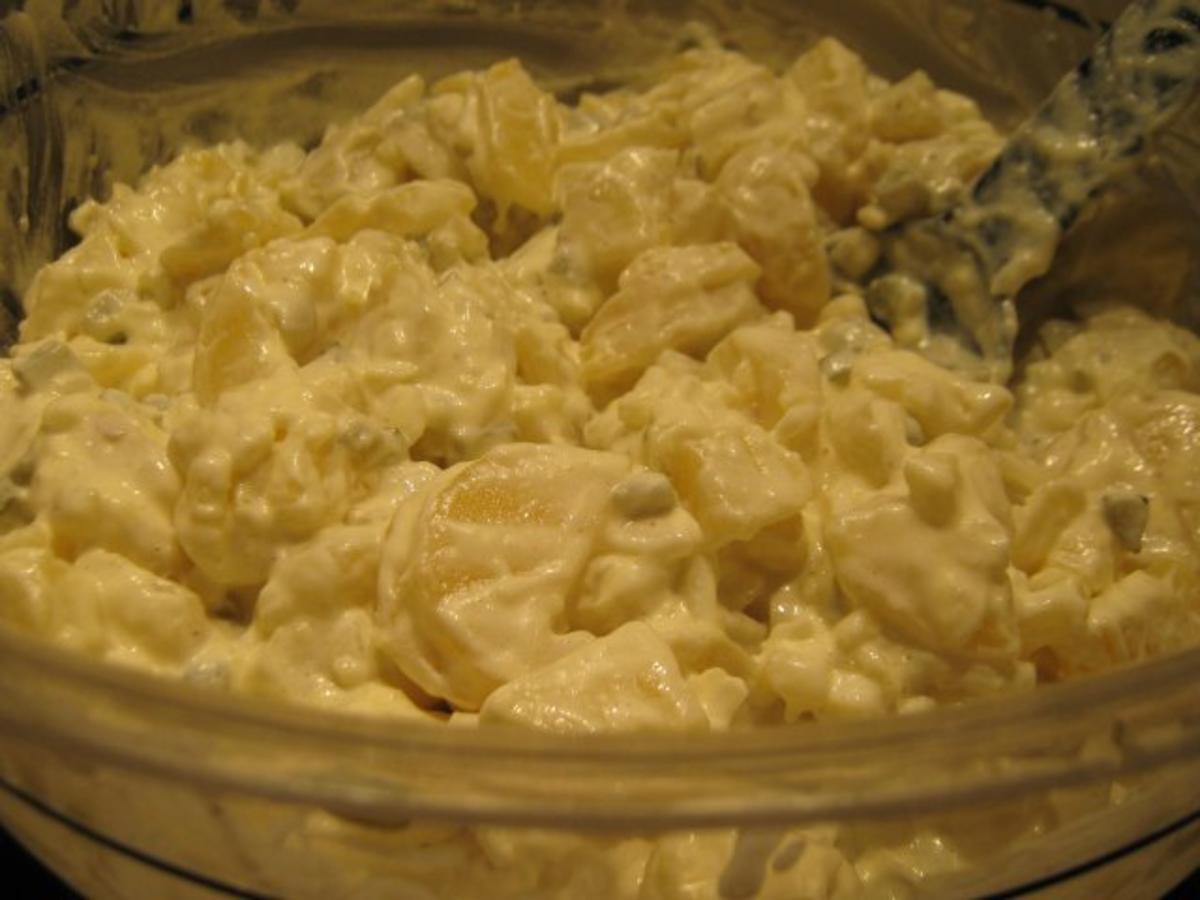 leichter Kartoffelsalat mit selbstgemachter Joghurt-Mayonnaise - Rezept
