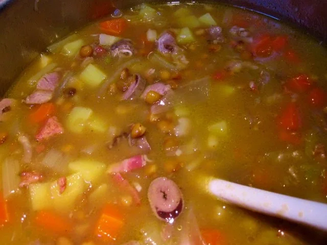 Linsentopf mit Lammfleisch und Hühnerherzchen - Rezept - Bild Nr. 7