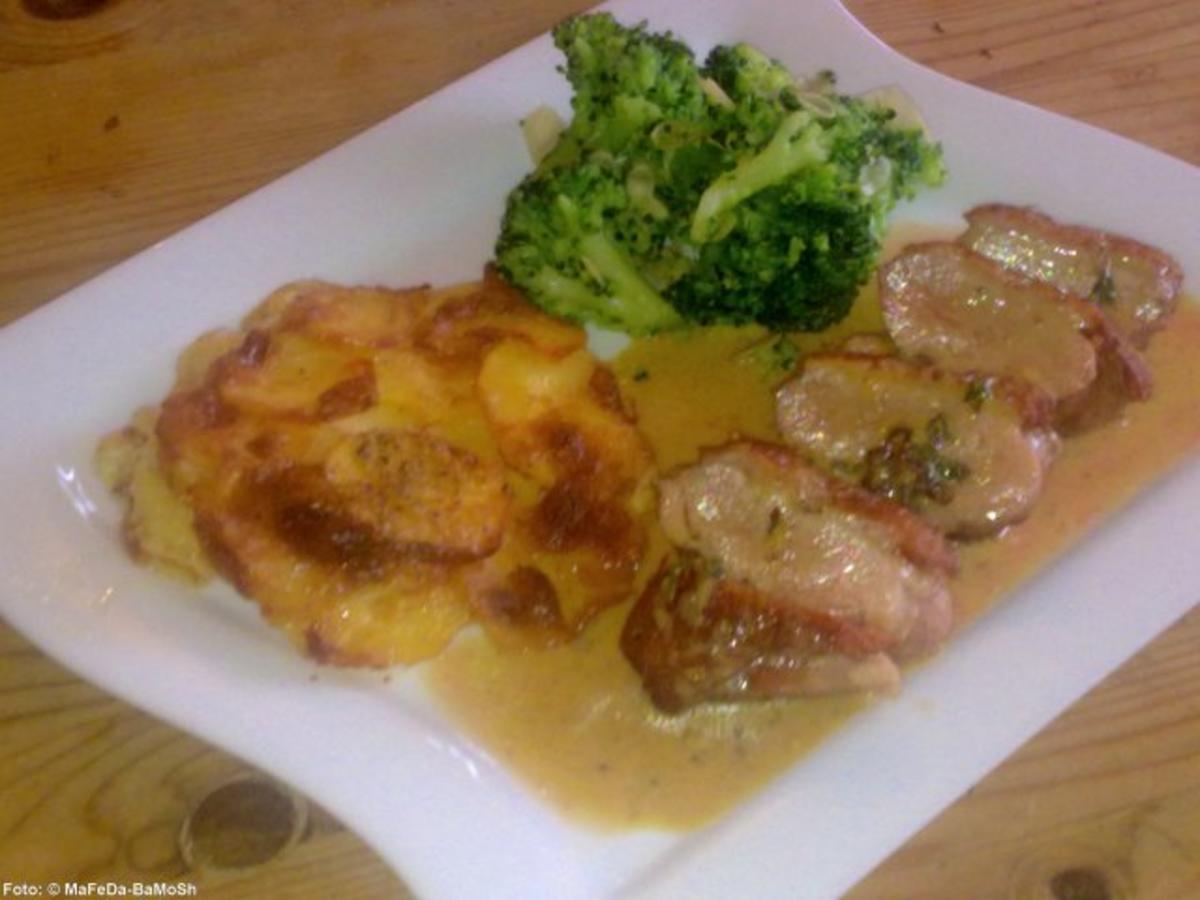 Entenbrust mit Kartoffelgratin