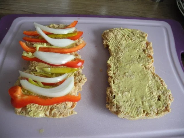 Vegan : Soja - Roulade mit Kartoffelwürfel und Apfelrotkohl - Rezept - Bild Nr. 8