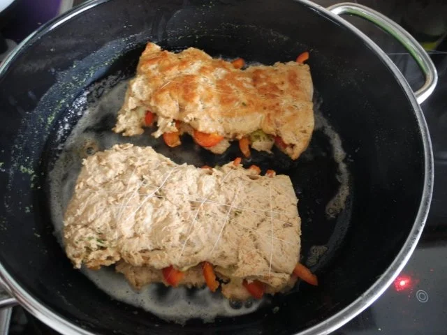 Vegan : Soja - Roulade mit Kartoffelwürfel und Apfelrotkohl - Rezept - Bild Nr. 10