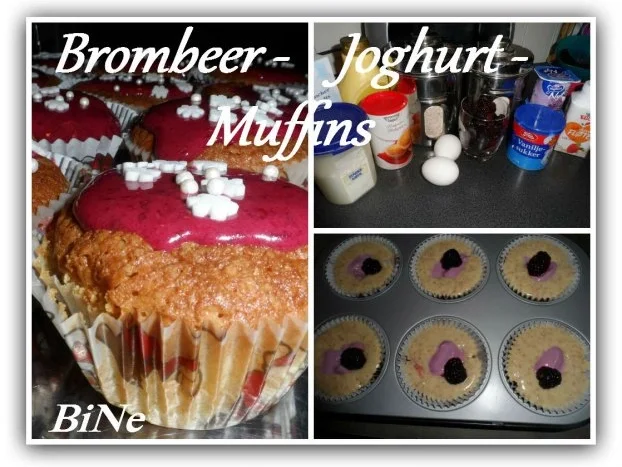 BiNe` S BROMBEER - JOGHURT -  MUFFINS - Rezept