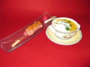Rezept: Kartoffel-Karottensuppe mit Lyoner-Spieß Kartoffel-Karottensuppe mit Lyoner-Spieß - Rezept