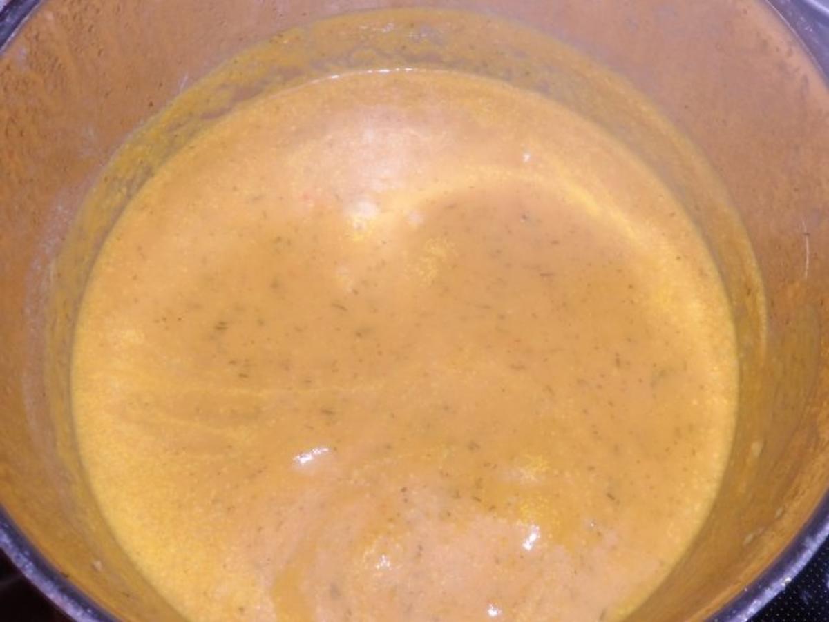 Suppen/Vorspeise: Feine Karotten-Rüben-Suppe mit Forellenfilet - Rezept - Bild Nr. 7