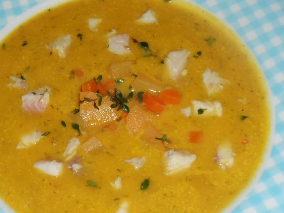 Suppen/Vorspeise: Feine Karotten-Rüben-Suppe mit Forellenfilet - Rezept - Bild Nr. 8