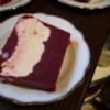Dessert. Vanilleparfait in Heidelbeersorbet - Rezept